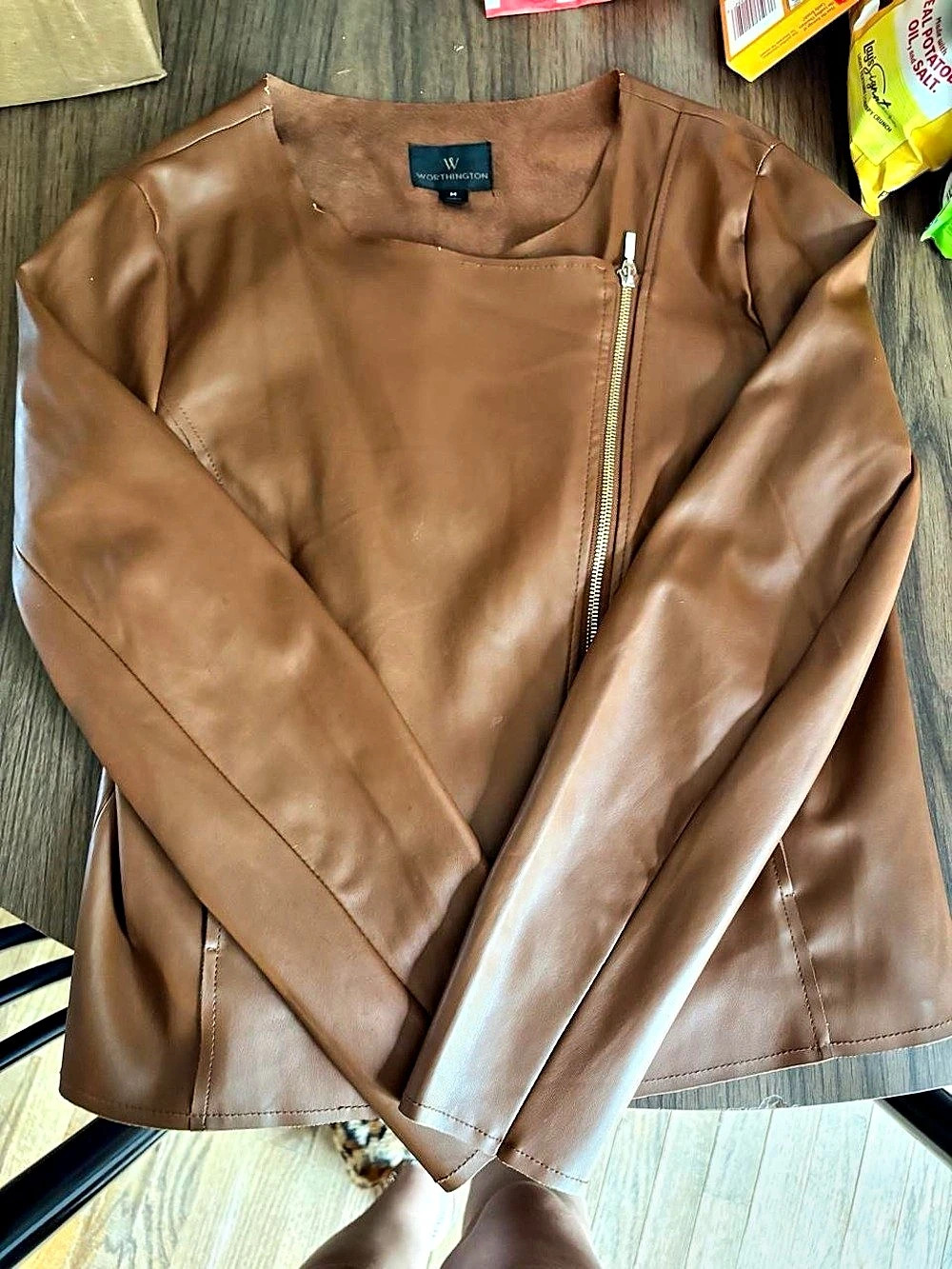 Worthington Faux Leather Jacket Size Medium